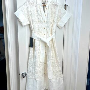 NWT Tuckernuck White Eyelet Lace Prescott Dress - White / S